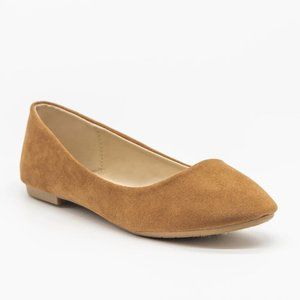 Bella Marie Kids Classic Comfy Insole Suede Ballet Flats - Tan - Various Sizes